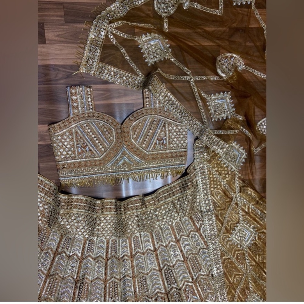 COPY - Beautiful gold lengha that I’m reposhing! Never got to wear. Fully stitc…